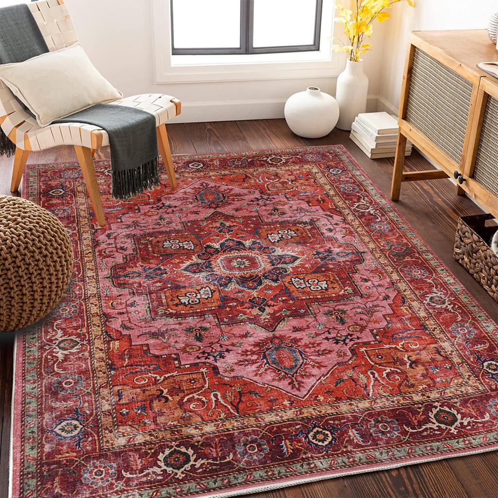 American Country Style Retro Carpet Living Room Sofa Bedroom Study Kitchen Entrance Door Rug Non-slip Light Luxury Decor Mat