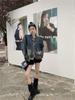 Hong Kong Retro Washed Raw Edge Denim Jacket for Women - Spring/Autumn Korean Style, High-End Loose Slimming Fit