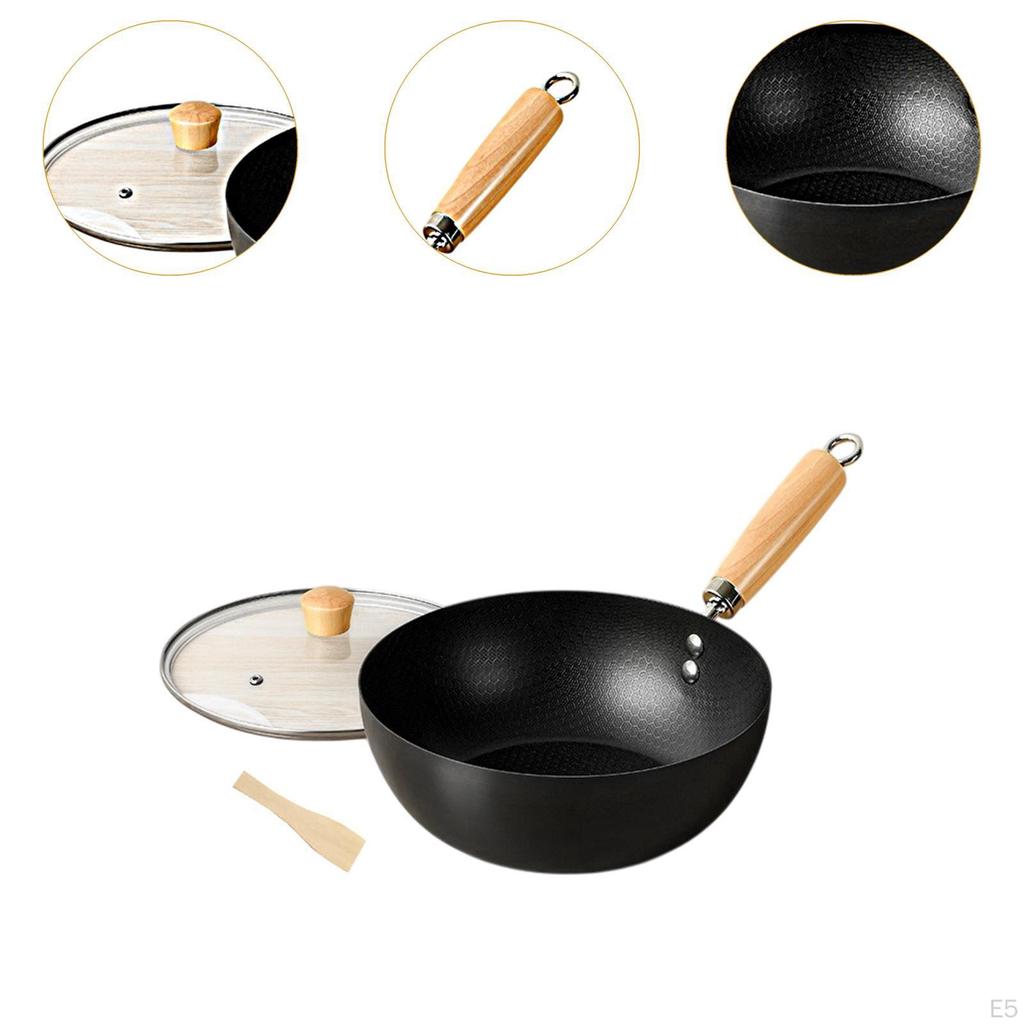 Iron Stir Fry Pan Induction Cooker Kitchen Cookware Household No Coating Nonstick