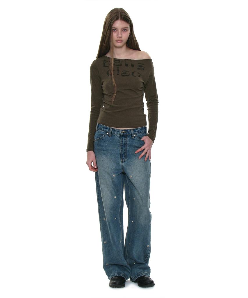 PARTIMENTO WOMEN Ciao Bella 76 Asymmetrical Long Sleeve Tee_Brown