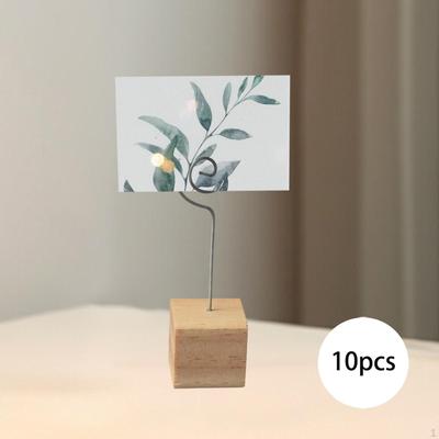 10 Count Table Picture Clip with Wooden Base for Graduation And Dining