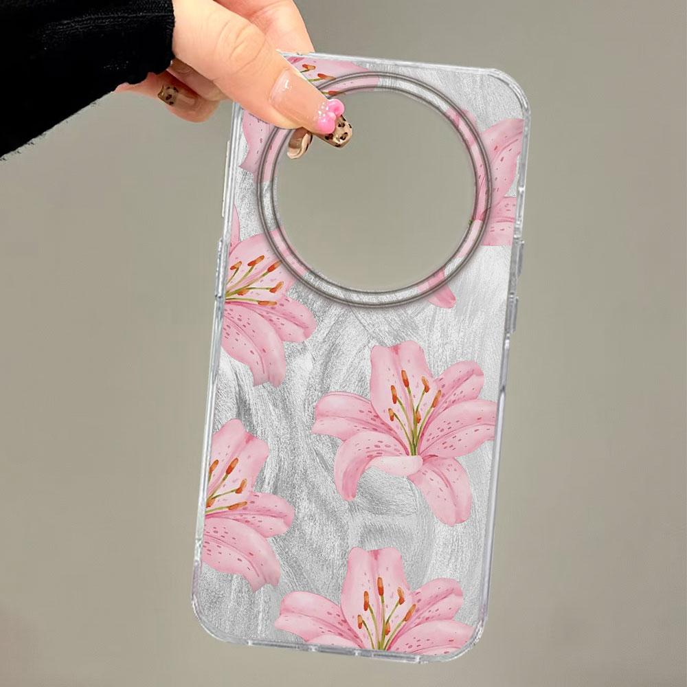 Pink Lily Flower Hard Back Print for Honor 400 Lite 200 Pro X9c X7c X8b X9b X8c X9a 90 Smart X6c X6 X7b X8a X7d Phone Case Cover