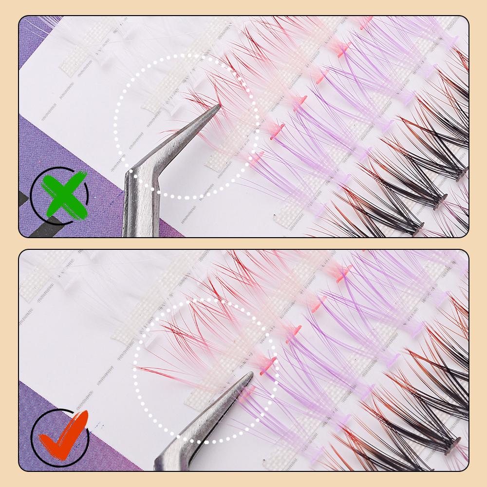 140 PCS Mixed Colors Colored Lashes Extensions Individual DIY Lashes Cluster Eyelashes Women