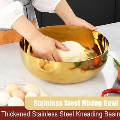 Tazón Mezclador de Acero Inoxidable Espesado para Amasar Masa 32cm Tazón Multiusos para Revolver Ensaladas Batir Huevos Limpiar Verduras