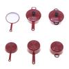 3Pcs Miniature Cookware Cooking Set Dollhouse Accessories 1:12 Alloy Enamel Pots And Pans Mini Cooking Play Kit For Game
