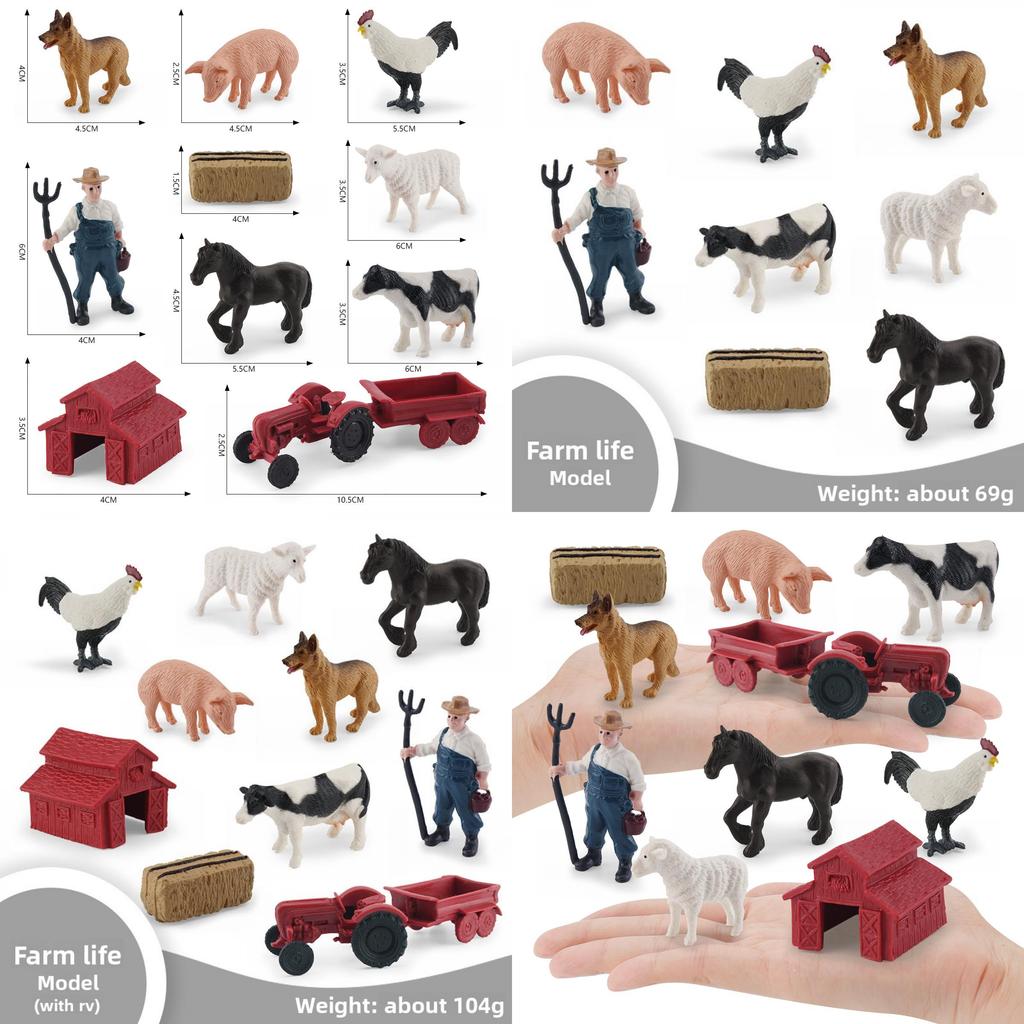 Bauernhofleben Tierfiguren Set PVC Bauernhof Szene Modell Für Kinderspiel und Sammlung