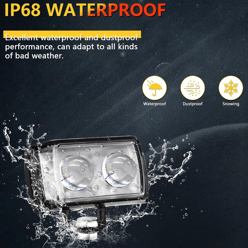 Motorcycle LED flasher Driving Fog Light Auxiliary Spotlight  4 Color Light for ATV SUV UTV motorcycle accessories light 12-32V