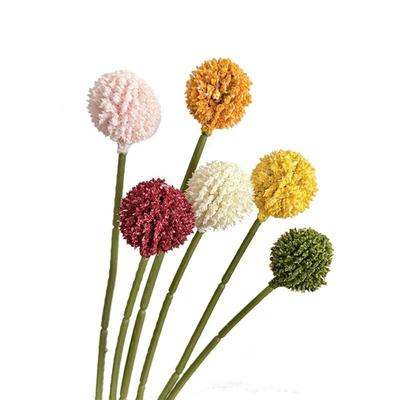 5pcs New Flower Arrangements Artificial Chrysanthemum Ball Bridal Bouquet DIY Gold Ball Bouquet Mini Dandelion Flower Home