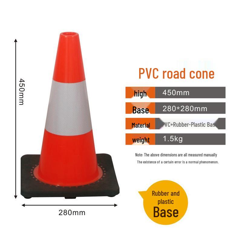 Reflective 70cm Rubber Traffic Cone - Road Safety Construction Warning Bollard