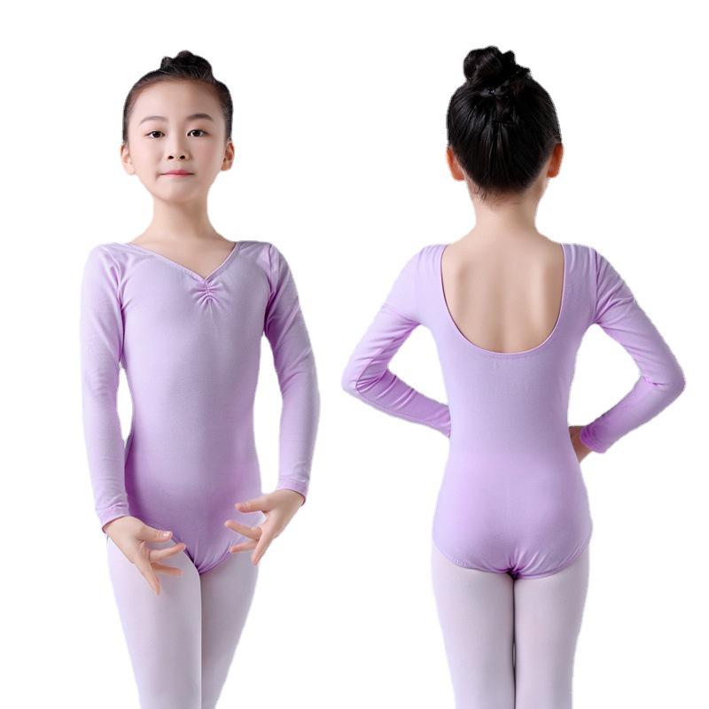 

Girls Ballet & Gymnastics Long Sleeve Cotton Leotard with Logo Size 12 чёрный