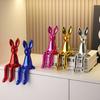 Long Ear Bunny Figurine Colorful Sitting Rabbit Statue Animal Sculpture Home Office Desktop Car Dashboard Decoration