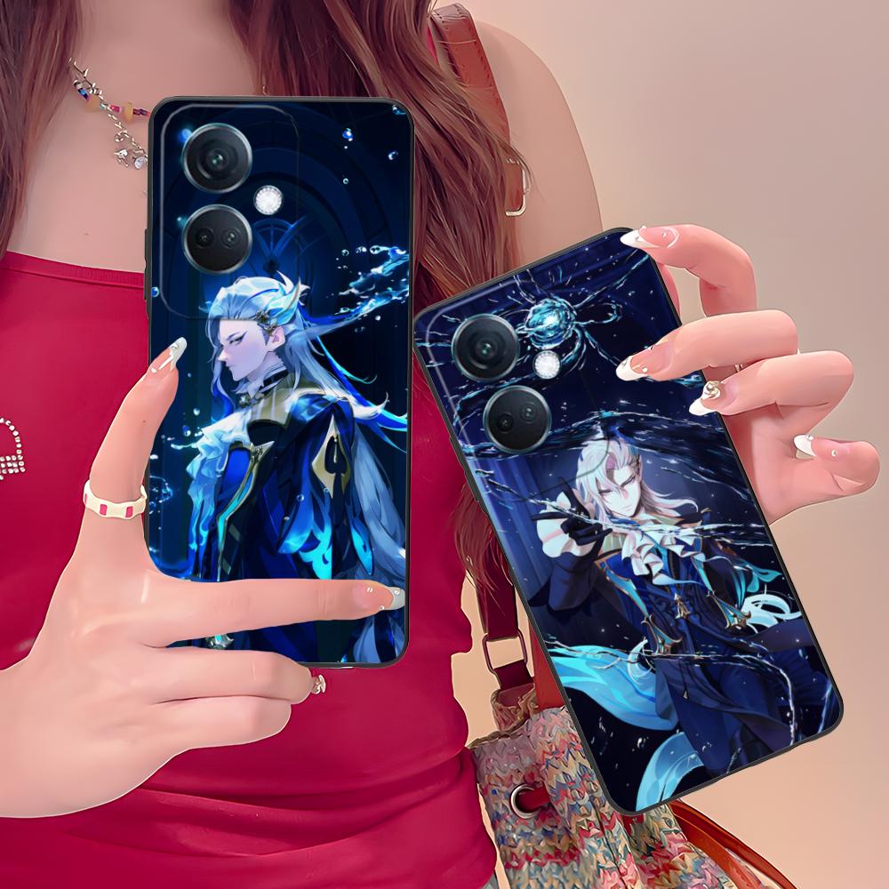 Game GI Neuvillette Matte TPU Mobile Phone Case for OPPO Reno 14 13 12 11 10 9 8 7 6 5 F T Pro 5G Colorful Printing Cover