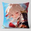 Game Kaedehara Kazuha Cushion Cover Short Plush Cushion Cover Double Sided Print Washable Sofa Pillowcase Home Decor Gift