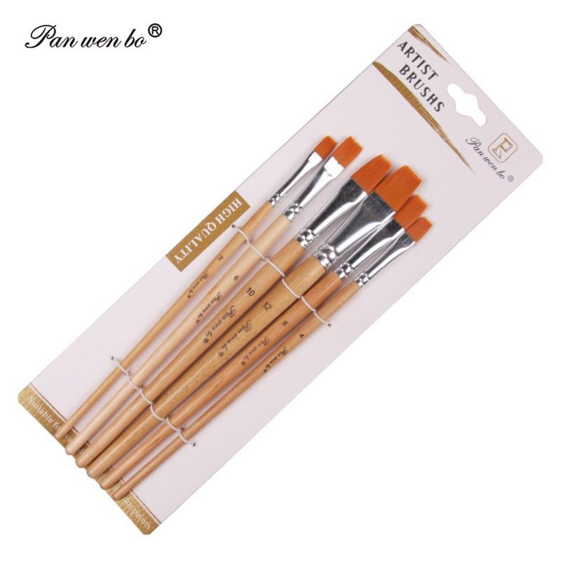 Set di 6 pennelli per pittura in nylon cross-border con gesso ad acqua e materiali artistici fai da te