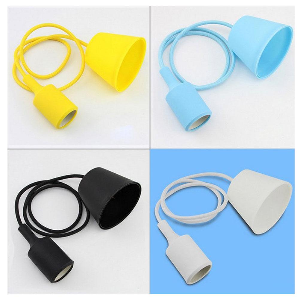 Silicone LED Lamp Holder E27 Base Hanging Light Socket Fireproof Kitchen Dining Living Room Bar Restaurant Adjustable Height