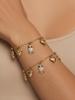 18K Gold-Plated Stainless Steel Jewelry Set: Owl Zircon Heart Pendant Necklace & Bracelet
