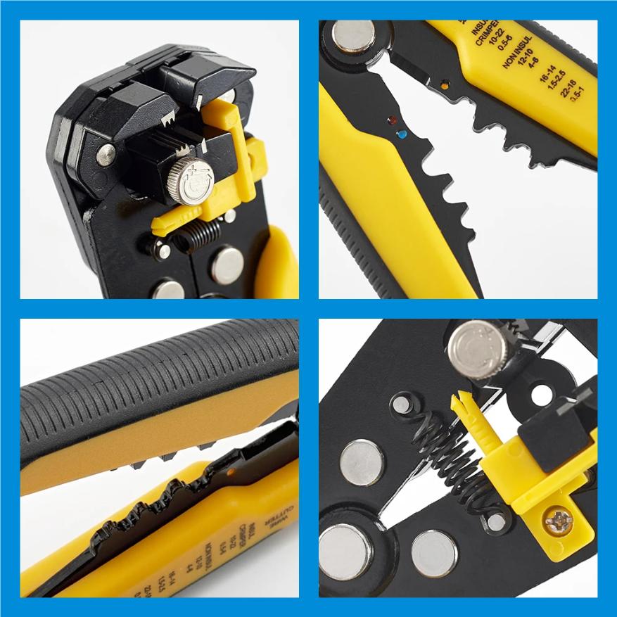Crimper Cable Cutter Adjustable Automatic Wire Stripper Multifunctional Stripping Crimping Pliers Terminal Hand Tool