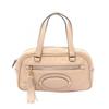 Used Madrid Anagram Handbag Leather Beige Used Women