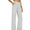 Women's Fleece Lined Wide Leg Yoga Pants Waterproof High Waist Business Pants Winter Warm Sweatpants with Pockets
