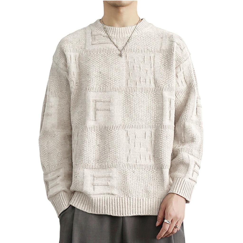 Men's  Fashion  Knitting  Pullover  Long Sleeves  Loose  Flip Collar  Sweater