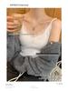 Lace V-Neck Women's Knitted Camisole: 2025 Autumn/Winter Trendy Layered Vest Design.