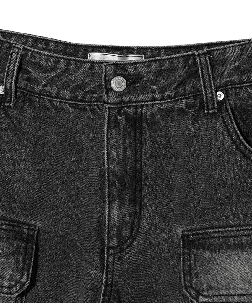 CRITIC Big Cargo Denim Bermuda Pants Dark Indigo