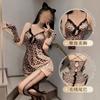 Sexy Pure Lace Leopard Print Hip-wrapped Suspender Skirt Small Chest Show Big Leopard Girl Nightdress Sexy Underwear