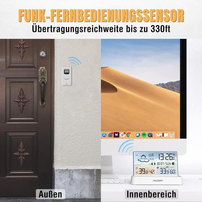 Station météo - raddy - dt6 - horloge radio-pilotée - thermomètre hygromètre - prévisions météo