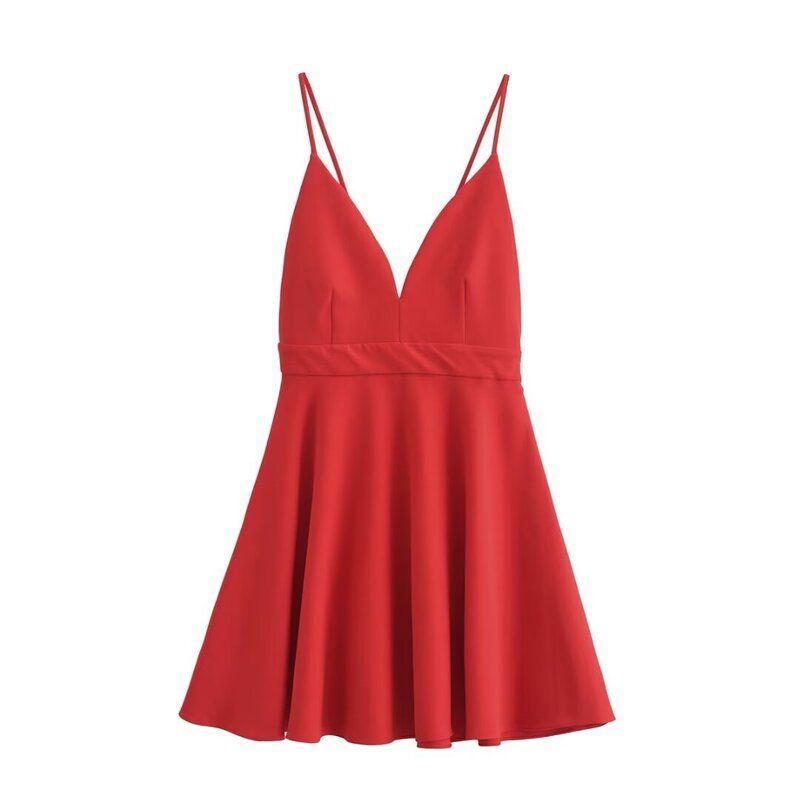 Fashion Style 2024 Autumn New Women's Clothing V-neck Brace Back Rhinestone Bows Dress 9878160