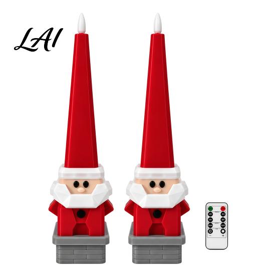 Modern Christmas Decorative Lamps Candle Light 3D Printed Santa Snowman Tree Light with Remote Unique Holiday Interior Lighting Control LED