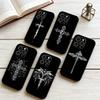 Kreuz-Emblem Handyhülle Für iPhone 17,16,15,14,13,12,11 Plus,Pro Max,XS,Weiche Silikon Schwarze Hülle