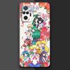 Custodia di lusso nera morbida per telefono per Xiaomi Redmi Note 9 11 Pro 8T 10S 11T 11S 7 9S 10 Lite 8 11E Cover Japan Sailors-Cute Moons