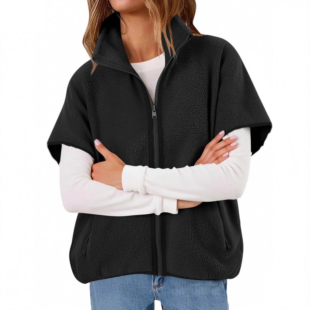 Dámský módní ležérní kabát bez rukávů