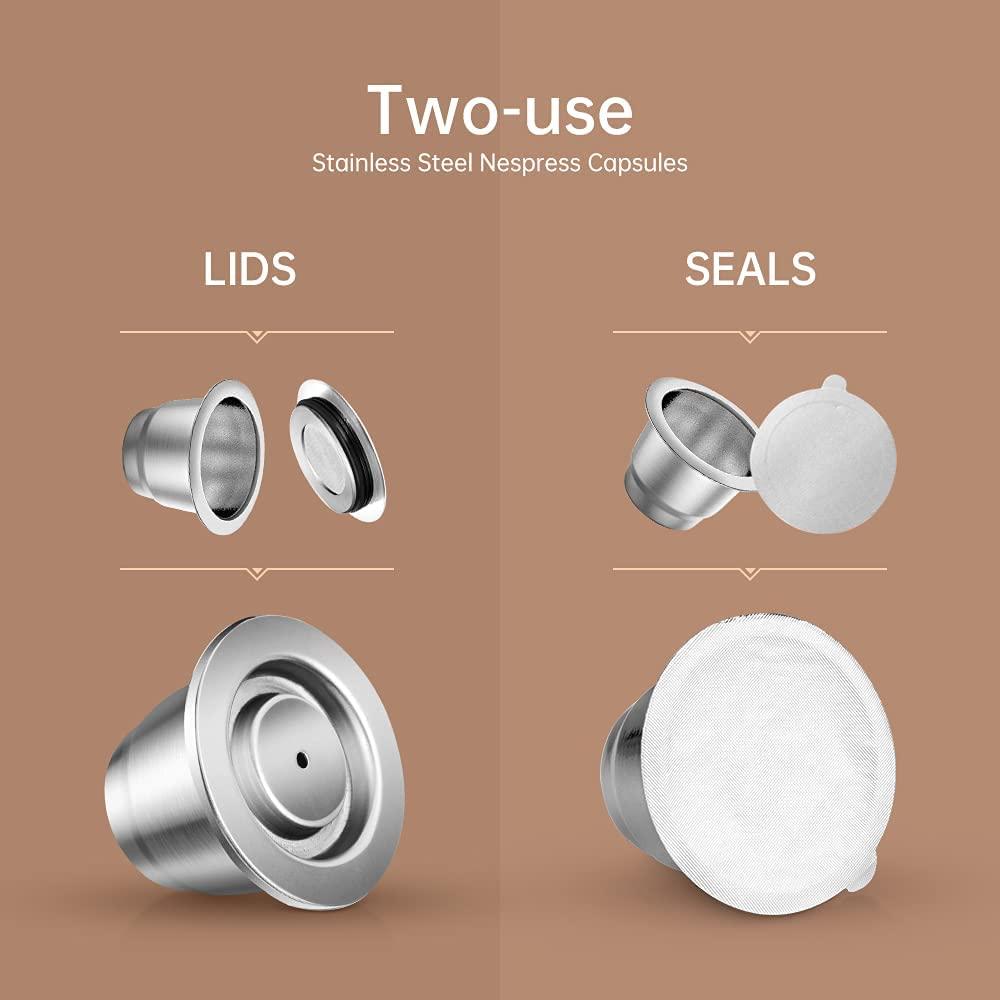 Filtros de Cápsula Recarregáveis Copos de Espresso de Aço Inoxidável Cápsulas de Café Reutilizáveis Para Nespresso Com Tamper Anel Dosador