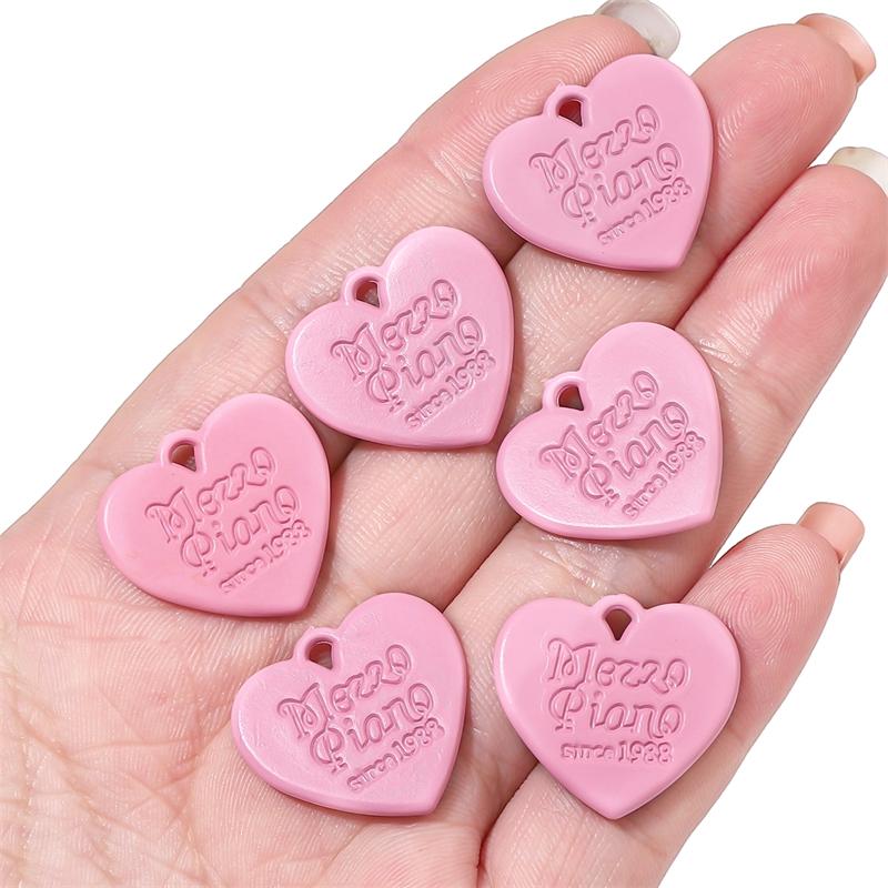 10 etichette acriliche con ciondolo a forma di cuore d'amore per la realizzazione di gioielli, orecchini fai da te
