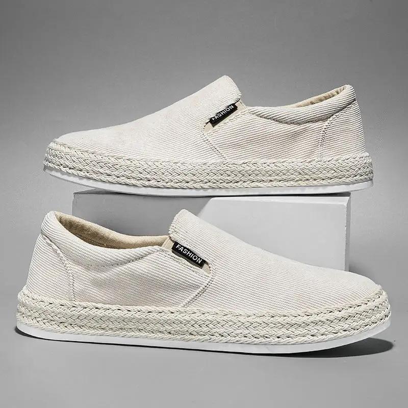 Fashion Sneakers Slip-on Soft Man Shoe Lightweight Minimalist Retro Designer Luxury Size 44 Casual Shoes for Men Non-leather Vulcanize