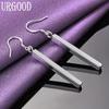925 Sterling Silver Strip Pendant Earrings Gift Fashion Jewelry