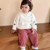 Boys Girls Winter Velvet Kid Pants Bear Cartoon Mid Waist Warm Pantalone Baggy Thick Children Trouser