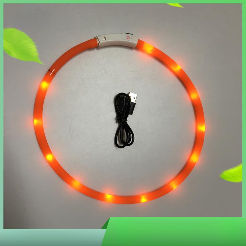 LED Luminous Collar USB Charging Luminous Three Flashing Modes Teddy Golden Retriever Bichon Pet Dog Luminous Collar