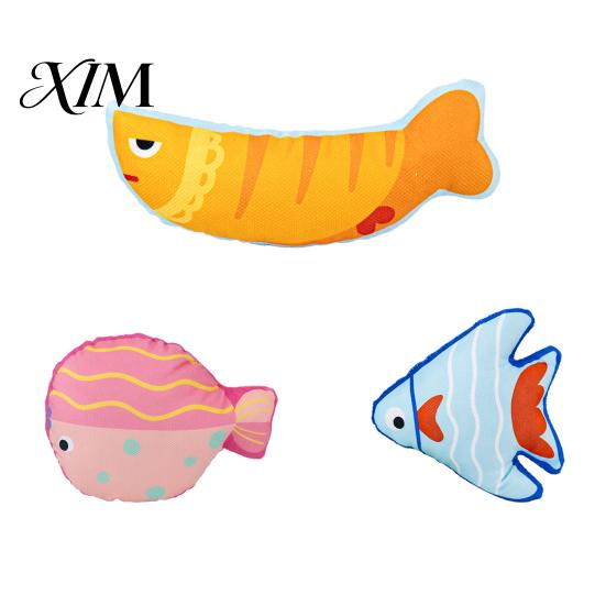 Pet Enrichment Toys Plush Catnip Fish Cat Toy, Interactive Stuffed Toy with Crinkle Sound, Soft Chew Kicker for Indoor Cats, Kittens Bite Resistant