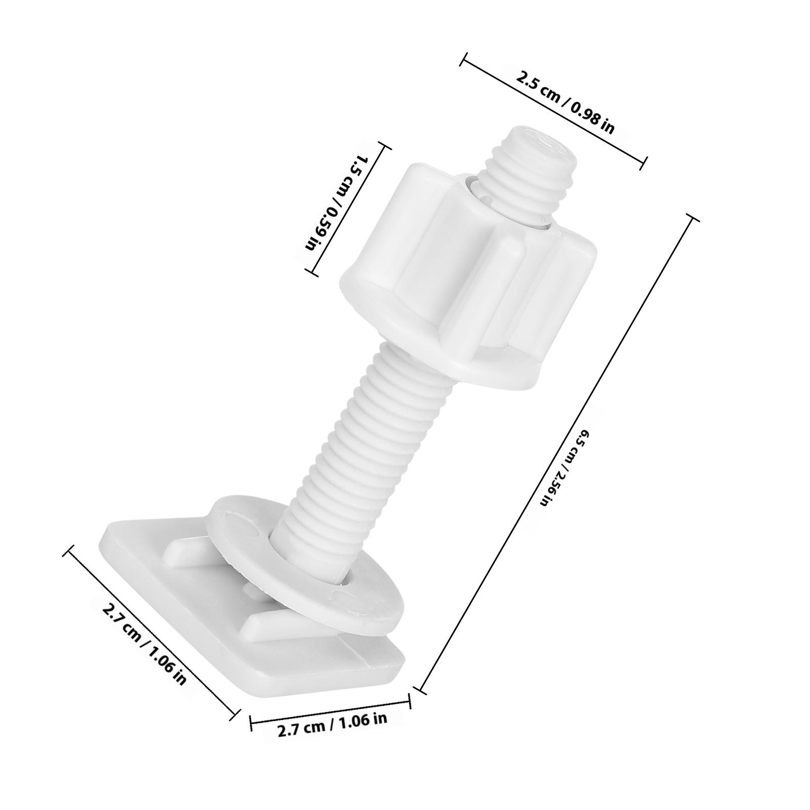 

2Sets 39x24mm Plastic Toilet Seat Hinge Bolts Nuts Washers Durable Easy to Install Hardware Set Plastic Screws
