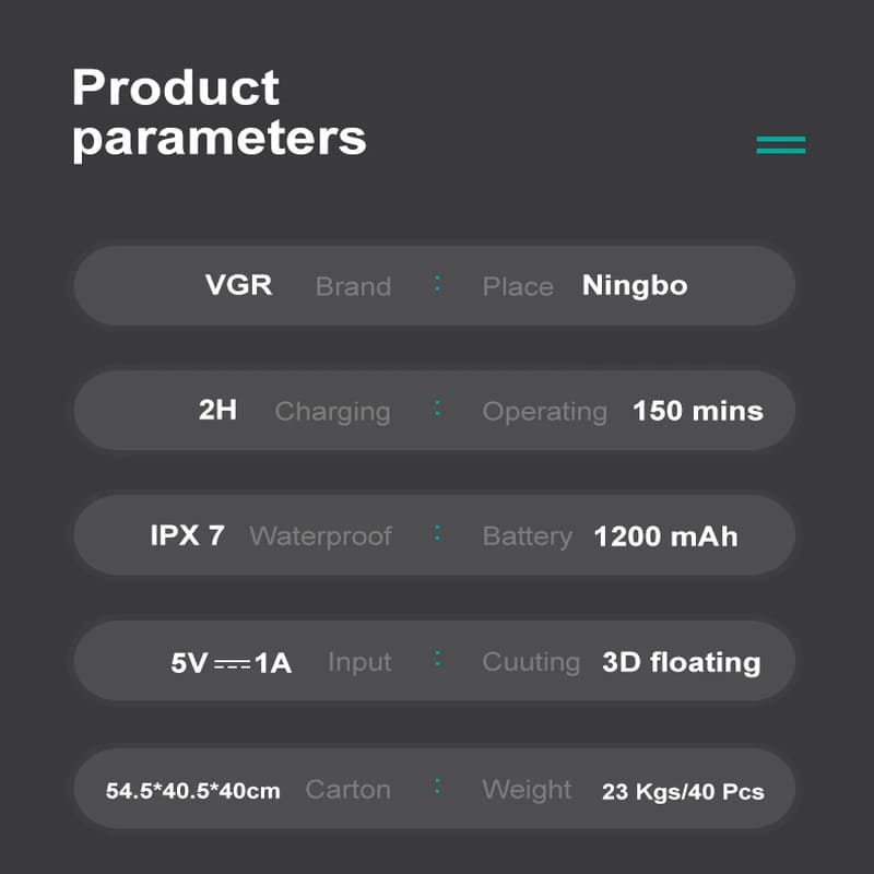 New Men's Shaving Stainless Steel LCD Digital Display IPX7 Washable Three-Head Floating Electric Shaver Powerful Power and Low Noise Design