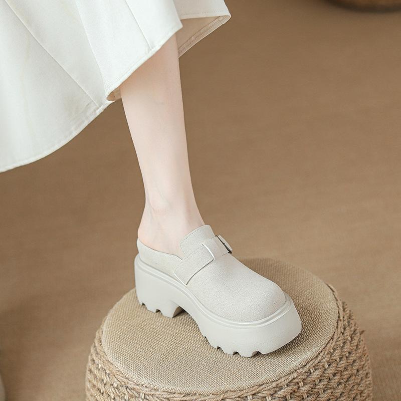 

Женские весенние новые ретро туфли на скрытой платформе, мягкой подошве, цельные, на толстой подошве, туфли-тосты 39 абрикосовый