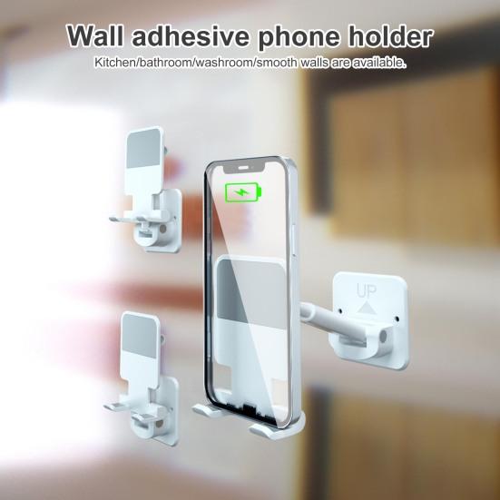 Handyhalter Höhe Verstellbar 90 Grad Drehung Anti-Wackeln Wandmontage Universeller Handyständer Telefonhalterung
