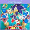 Sonic Balonek Kreslený Modrý Růžový Pes Topper na Dort Narozeninová Dekorace Potřeby
