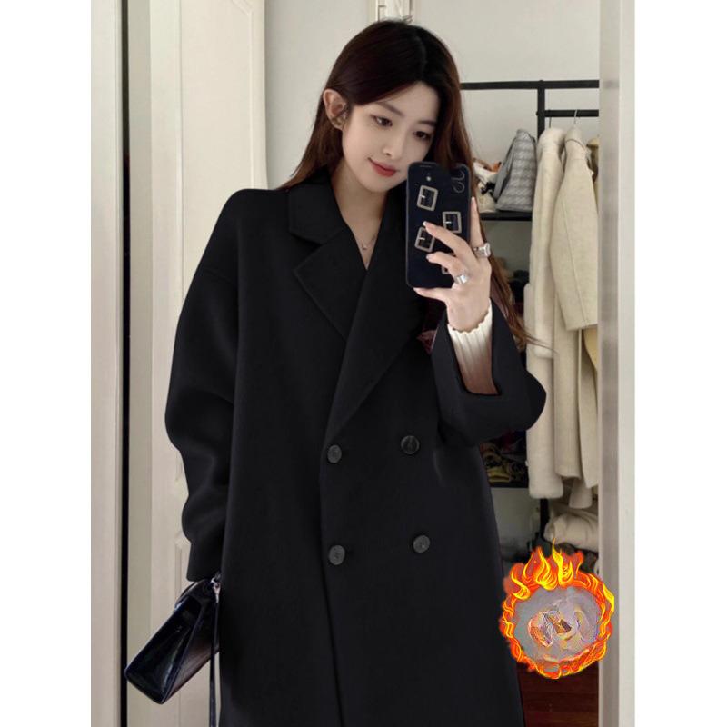 

Double-sided Cashmere Wool Coat Women s Medium and Long Autumn and Winter Korean Version of The New Woolen Coat 3XL