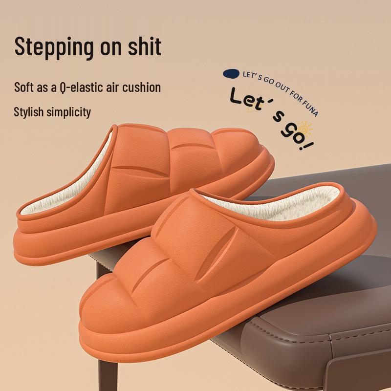 

Зимові бавовняні капці для вулиці на товстій підошві із закритим п ятковим відділом і нековзною плоскою підошвою 38-39