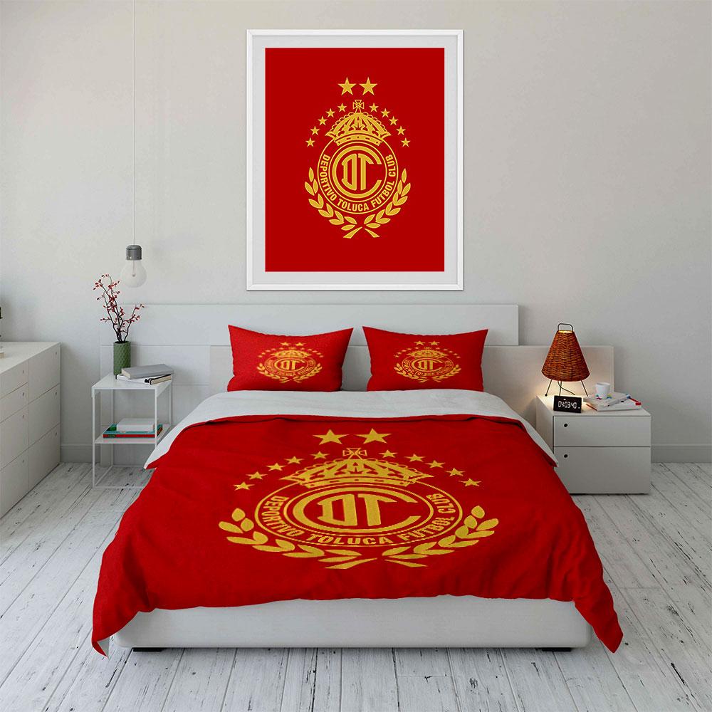 "Red Toluca Futbol Club Bedding" Bedding Duvet Cover Set Duvet Cover Pillowcases (1 * Duvet Cover 2 * Pillowcases, without duvet insert)