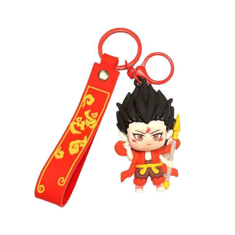 Nezha 2 Devil Child Is Born In The World, Cartoon 3D Three-Dimensional Keychain Pendant Aobing Bag Pendant Small Gift