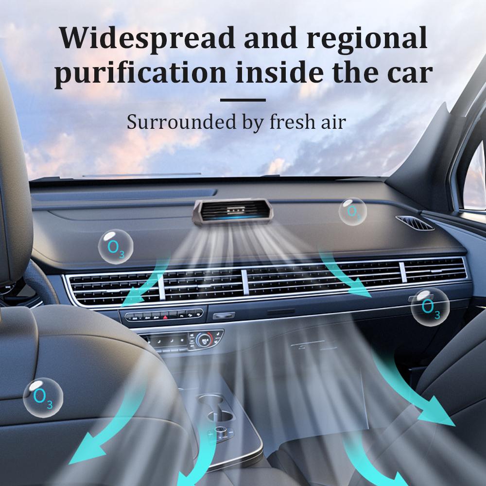 Solar Car Air Purifier Oxygen Cleaner Ozone Generator Air Purifier HEPA Filter Smoke Remover Negative Ion Deodorant